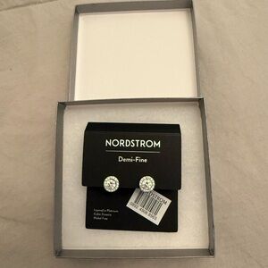 Nordstrom Demi-Fine Crystal Halo Stud Earrings - Silver